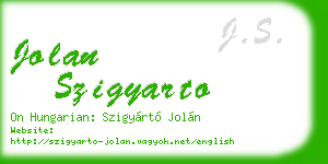jolan szigyarto business card